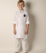 White linen kurta set for boys