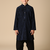 Blue velvet kurta set for boys