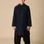Blue velvet kurta set for boys