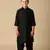 Black woven pathani set for boys