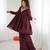Maroon embroidered Co ord set