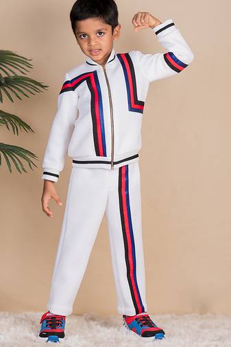 Beige printed neoprene co ord set