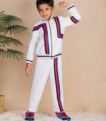 Beige printed neoprene co ord set