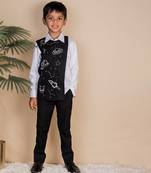 Black embroidered cotton shirt