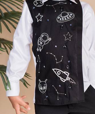 Black embroidered cotton shirt 2