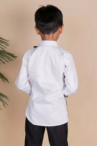 Black embroidered cotton shirt