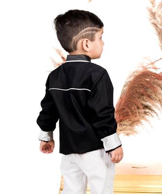 Black embroidered cotton shirt 3