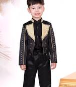 Black plain satin blazer set