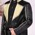 Black plain satin blazer set