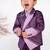 Purple plain satin suit