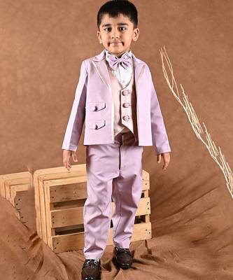 Purple plain cotton suit 1