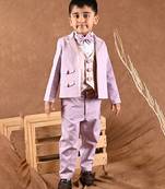 Purple plain cotton suit