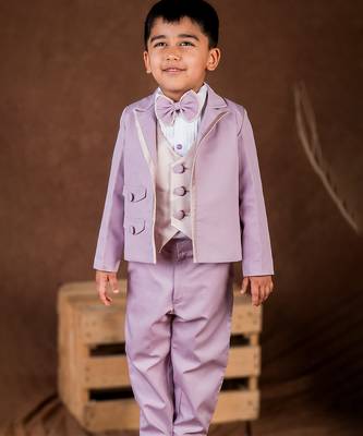 Purple plain cotton suit 2