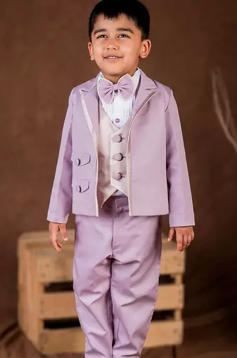 Purple plain cotton suit