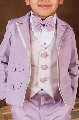 Purple plain cotton suit