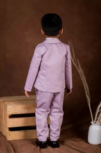 Purple plain cotton suit