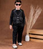 Black plain cotton jacket set