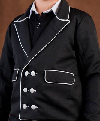 Black plain cotton jacket set 2