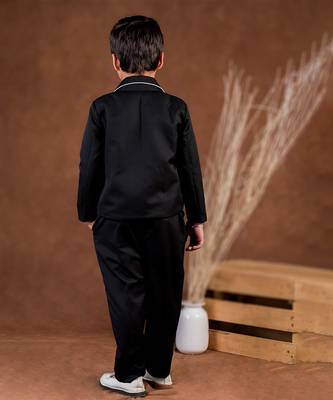 Black plain cotton jacket set 3