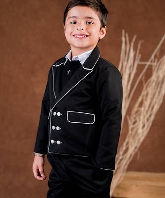 Black plain cotton jacket set 4