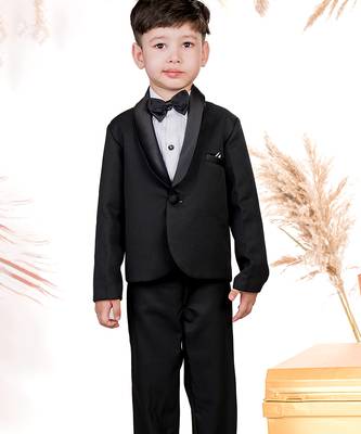 Black plain cotton tuxedo 1