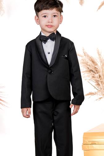 Black plain cotton tuxedo