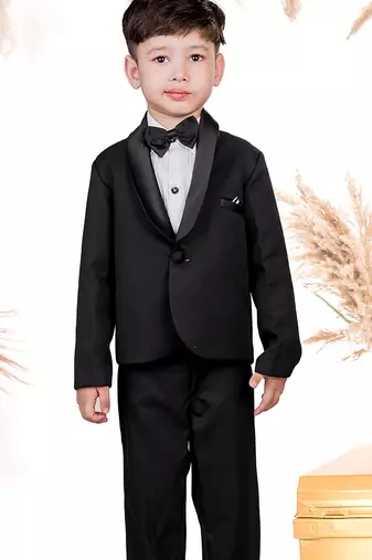 Black plain cotton tuxedo