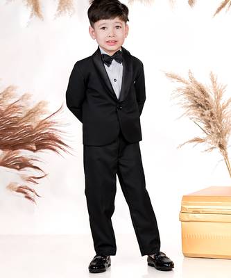 Black plain cotton tuxedo 2