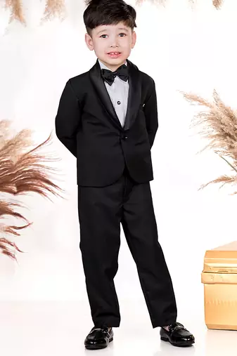 Black plain cotton tuxedo