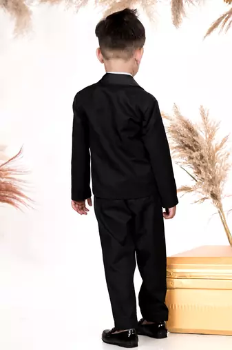 Black plain cotton tuxedo