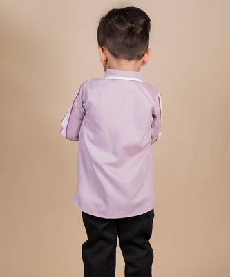 Purple embroidered cotton shirt 4