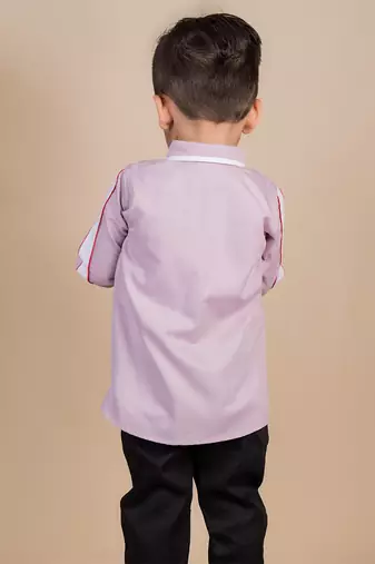 Purple embroidered cotton shirt