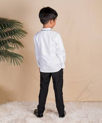 Beige embroidered cotton shirt 3