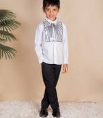 Beige embroidered cotton shirt