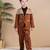 Brown plain cotton jacket set