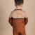 Brown plain cotton jacket set