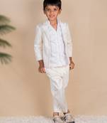 Beige plain satin suit