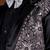 Black embroidered satin suit