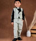 Green plain corduroy waist coat set