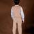 Beige plain corduroy waist coat set
