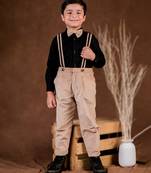 Black plain cotton co ord set paired with bowtie