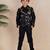 Black embroidered cotton blazer set