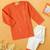 Boys orange side cut katha woven design cotton kurta pyjama set