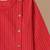 Boys red side cut katha woven design cotton kurta pyjama set