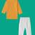 Boys yellow side cut katha woven design cotton kurta pyjama set