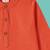 Boys orange middle cut katha woven design cotton kurta pyjama set