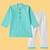 Boys blue tribal strings printed cotton kurta pyjama set