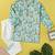 Boys teal hippo and giraffe printed cotton kurta pyjama set