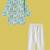 Boys teal hippo and giraffe printed cotton kurta pyjama set