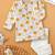 Boys white lion faces printed cotton kurta pyjama set